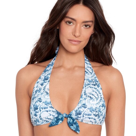 Lauren Ralph Lauren Other - Lauren Ralph Lauren Women's Printed Tie Front Bikini Top Size 8 Indigo Print Mix